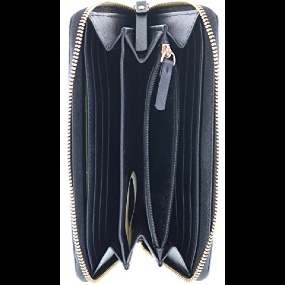 Kate Spade New York Bixby Place Neda Patent Leather Zip Around Wallet - Black - Picture 4 of 4